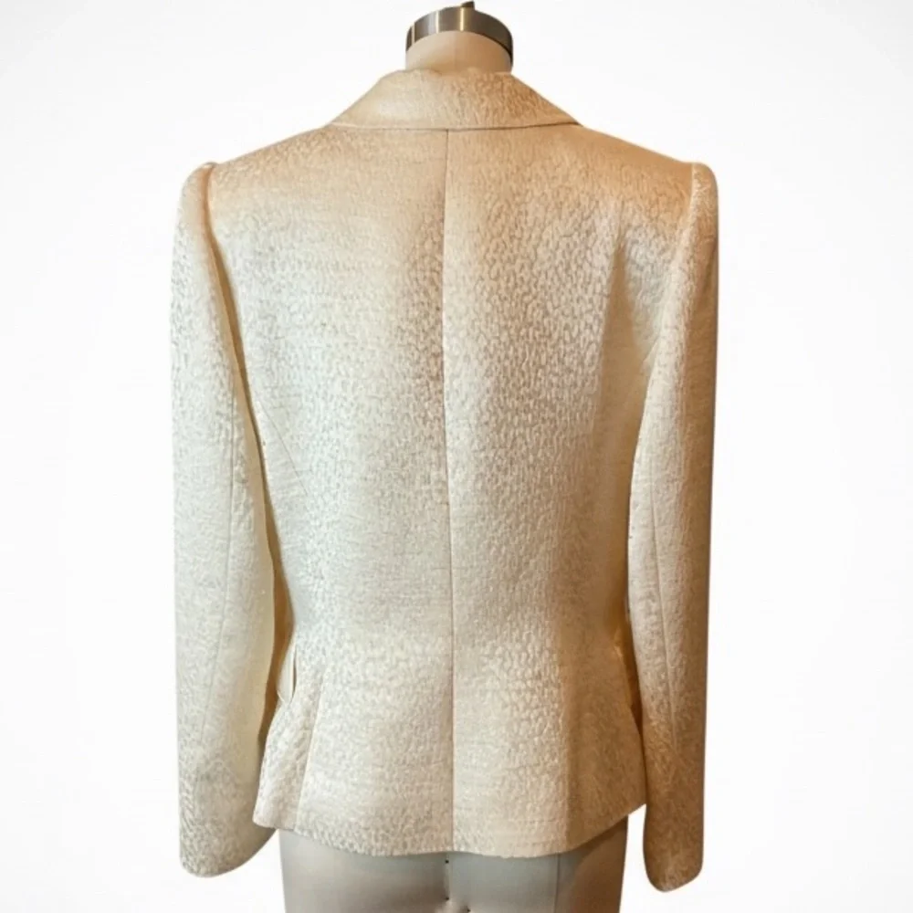 Max Nugus Haute Couture Cream Textured Blazer